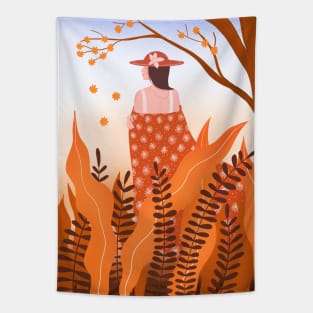 Love yourself and love nature orange version Tapestry