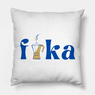 Fika swedish coffee kettle design work Pillow