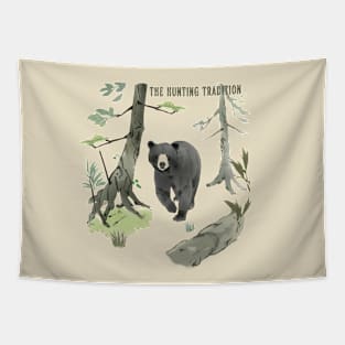 The Hunting Tradition - Bear with no shadows Tapestry