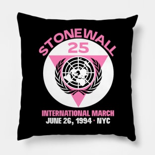 Stonewall 25 Vintage Retro March LGBT Gay NYC Pillow