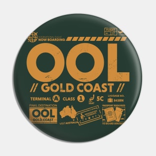 Vintage Gold Coast OOL Airport Code Travel Day Retro Travel Tag Australia Pin