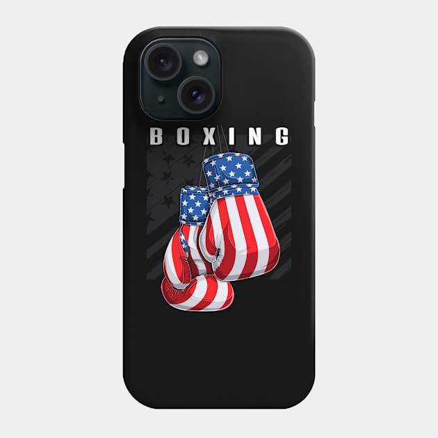 Boxing USA American Flag Boxing Gloves Phone Case by zap