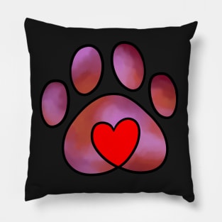Pet Love Tiedye Red Pillow