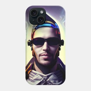 Portrait of a futuristic man with glasses. Phone Case