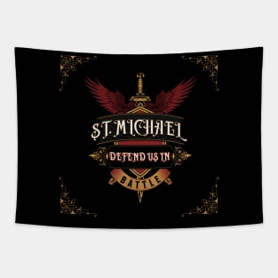 St. Michael Defend Us In Battle 7 Tapestry