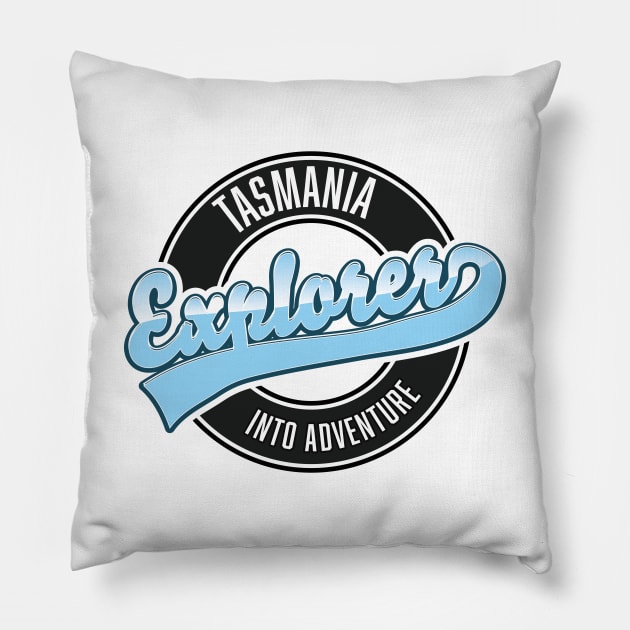 Tasmania explorer into adventure logo Pillow by nickemporium1