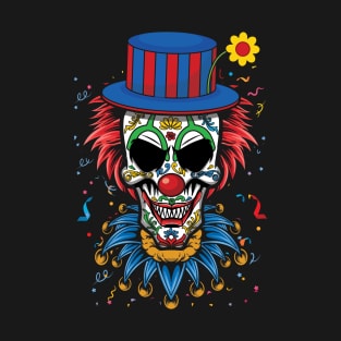 Dia De Los Muertos Creepy Clown Carnival Confetti T-Shirt