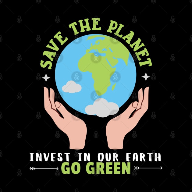 Save The Planet Invest In Our Earth Go Green Earth Day by Owl Canvas