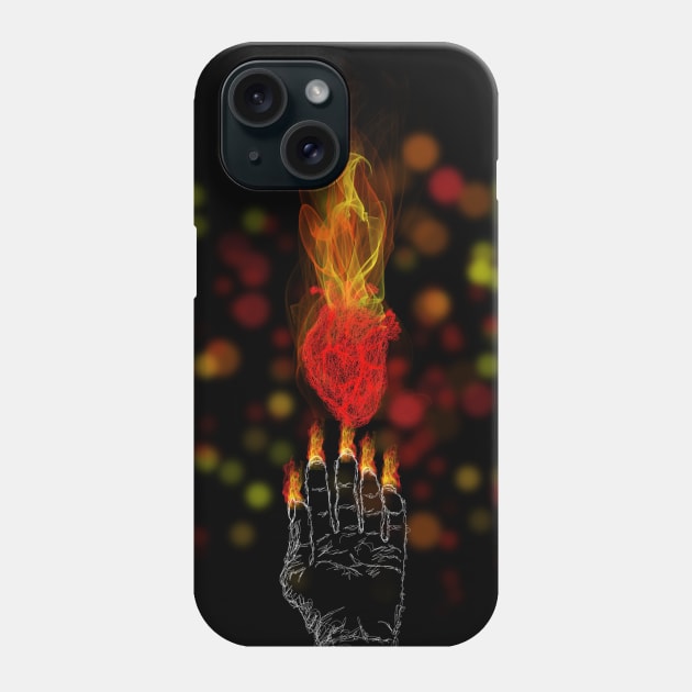 Burned heart Phone Case by Hamza_Atelier