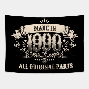 Retro Vintage Birthday Made In 1990 All Original Parts Tapestry