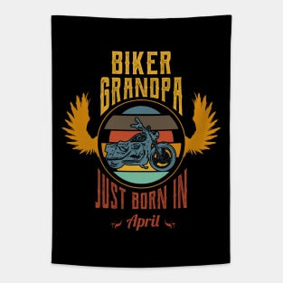 Biker grandpa just born in april, Tapestry