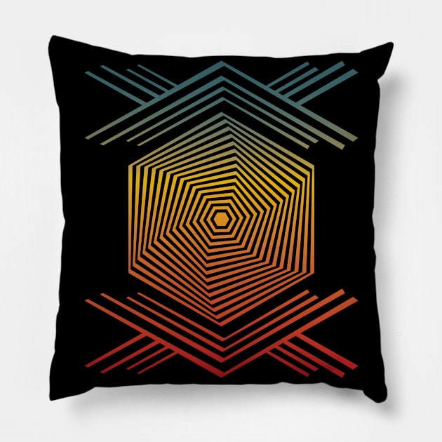 polygon optical artwork, illusion artwork Pillow by Erekjo