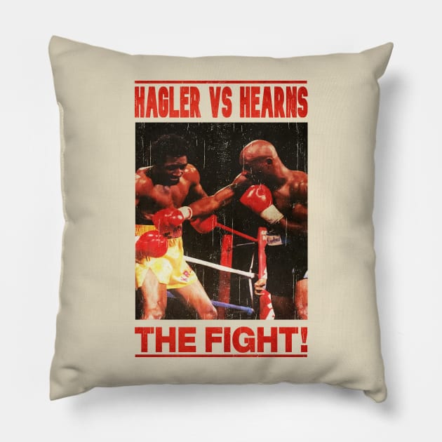 HAGLER VERSUS HEARNS THE FIGHT 80S Pillow by alfapromo71