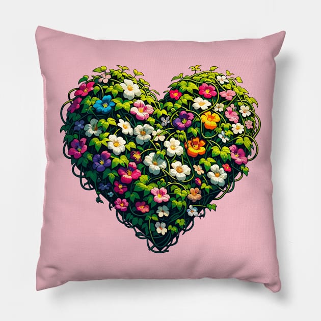 Floral Heart Pillow by Muslimory