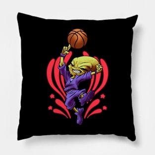 Basketball player alien t-shirt design Pillow