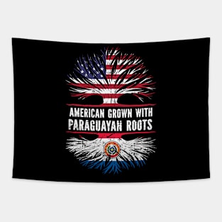 American Grown with Paraguayan Roots USA Flag Tapestry