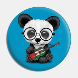 Baby Panda Playing Palestinian Flag Guitar Pin