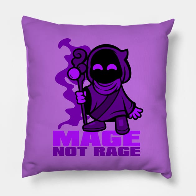 Mage not Rage Pillow by Johnitees