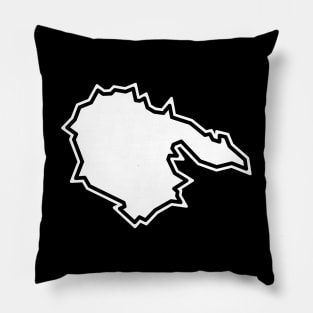 Hornby Island BC in White with Black Outline - Basic Simple - Hornby Island Pillow