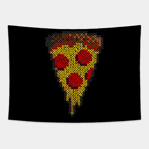 Pepperoni Pixel pizza Tapestry by Orloff-Tees