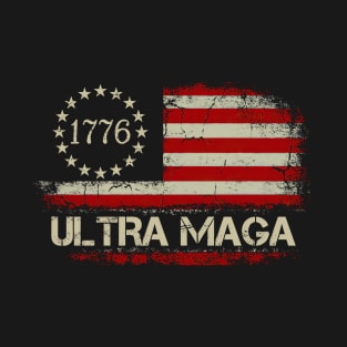 Ultra Maga 1776 Conservative Anti Liberal Us Flag T-Shirt