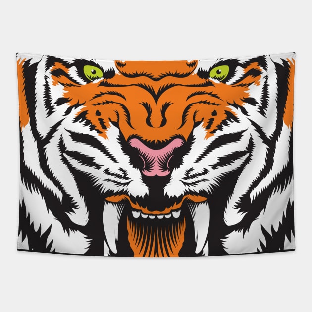 Tiger Growl Tapestry by stayfrostybro