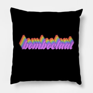 Rainbow meme: Bomboclaat (repeated retro letters) Pillow