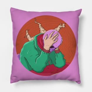 anxiety skeleton III Pillow