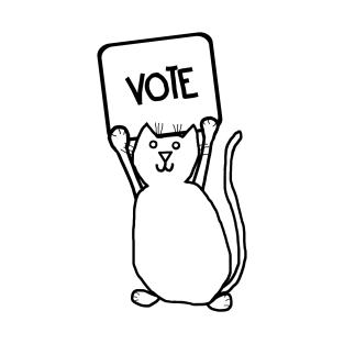 Political Pussy Cat says Vote T-Shirt