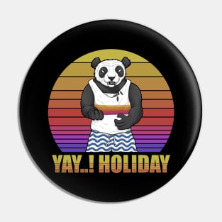 Summer Panda Retro Sunset Pin