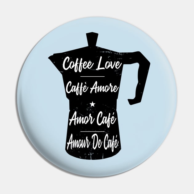 Coffee Love Distressed Pin by TaliDe