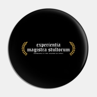 Experientia Magistra Stultorum - Experience Is The Teacher Of Fools Pin