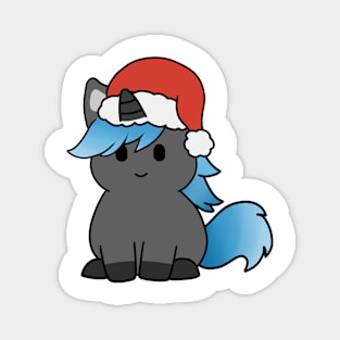 Christmas Black and Blue Unicorn Magnet