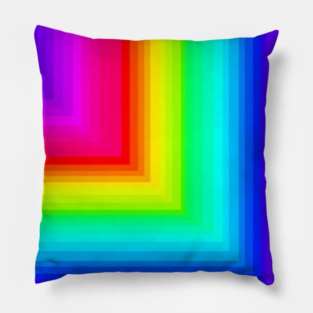 Rainbow square pattern Pillow by MelanieJeyakkumar