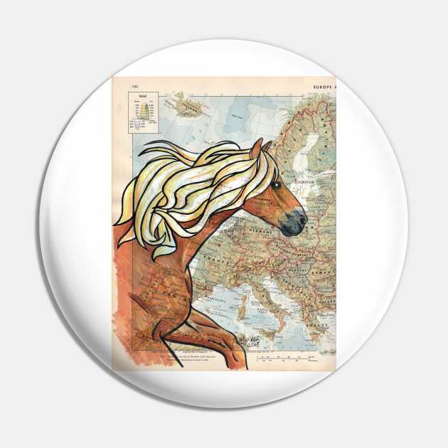 Haflinger Horse on Map Pin by lizstaley