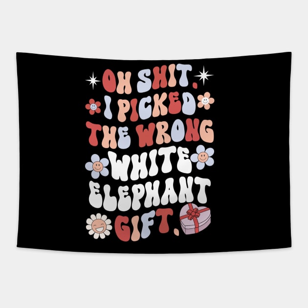 Oh Shit White Elephant Gifts Tapestry by Estrytee