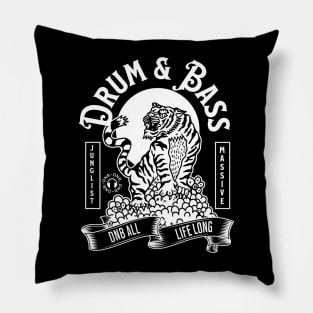 DRUM AND BASS - Junglist Tiger Massive (White) Pillow