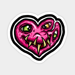 Zombie Heart Smile Eyes Pink Valentines Day Magnet