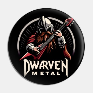 Dwarven Metal - Dwarf Guitar Hero - Fantasy Pin