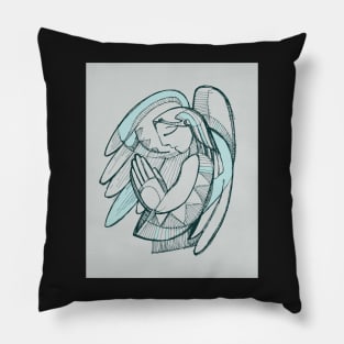 Praying guardian angel Pillow