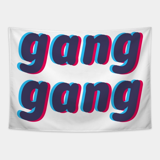 gang gang word retro 3d effect Tapestry by modeoftravel