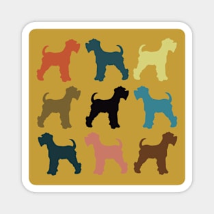 Bright Vintage Miniature Schnauzers on mustard  Dog Pattern Magnet