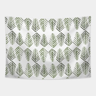 Watercolor pine trees pattern  - sap green Tapestry