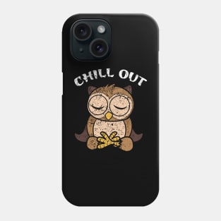 Meditation owl yoga chill out cartoon Phone Case