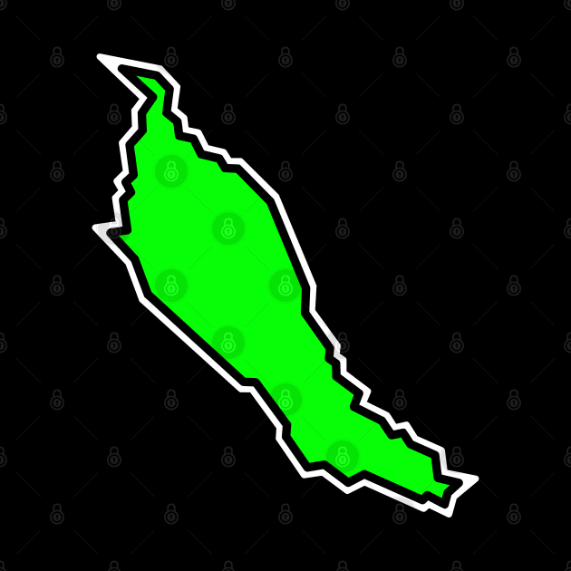 Denman Island in Flashy Lime Green - Simple Silhouette - Denman Island by City of Islands