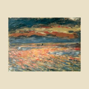 Sunset at Sea by Pierre Renoir T-Shirt