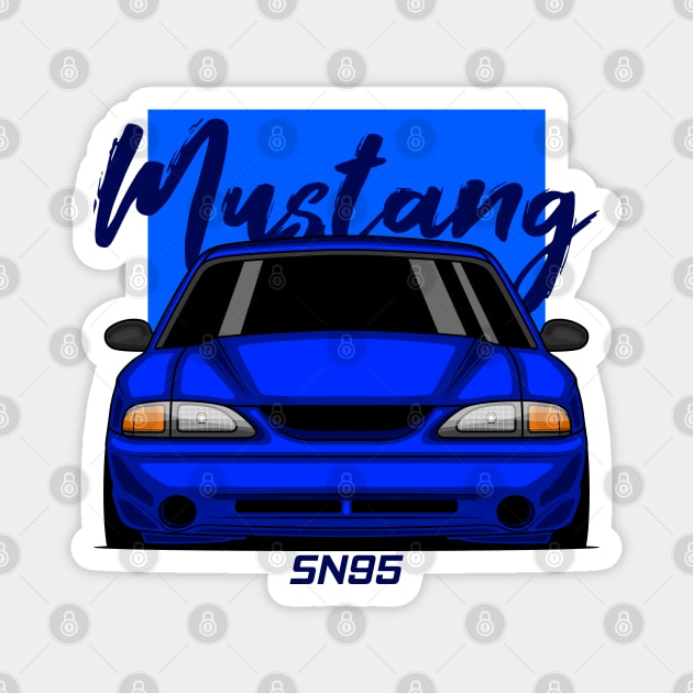 Front Blue MK4 Stang Muscle Magnet by GoldenTuners