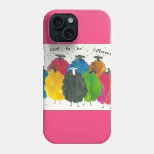 Colourful Sheep, "It's Cool to be Different!" Phone Case