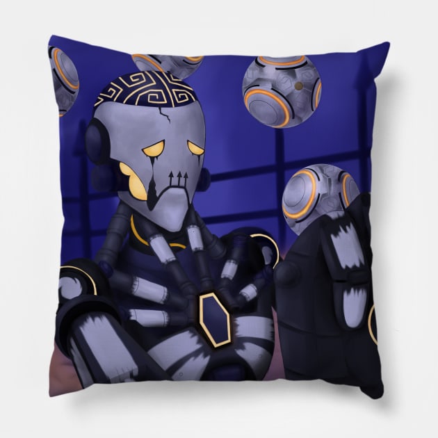 Spooky Robot Uncle Pillow by Todd's Hollow