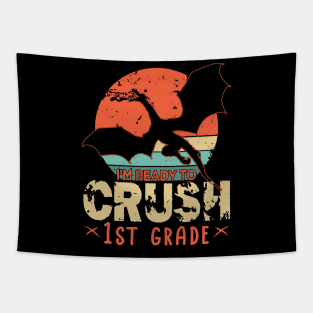 Back To School I'm Ready To Crush 1st First Grade Dragon Boys Tapestry
